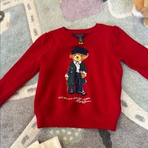 Ralph Lauren Kids Red Polo Bear Sweatshirt